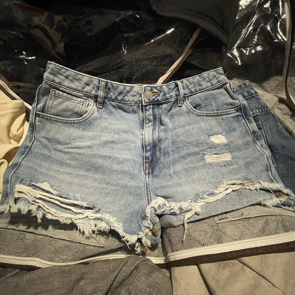 PacSun Light Blue Distressed Jean Shorts